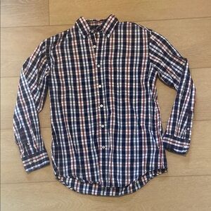 Men's Blue and Red Plaid Shirt
